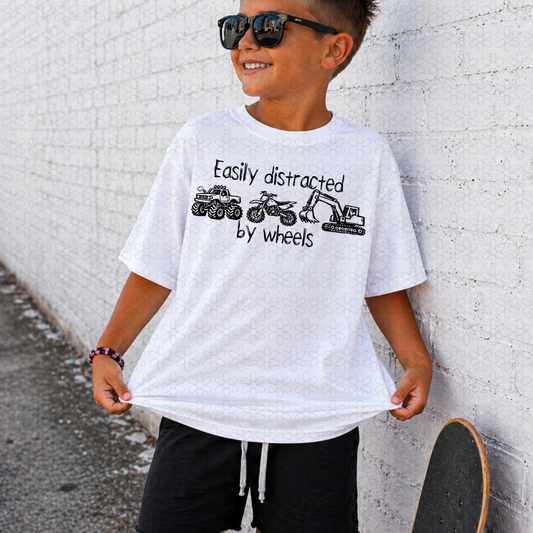 Easily Distracted by Wheels Completed Tee
