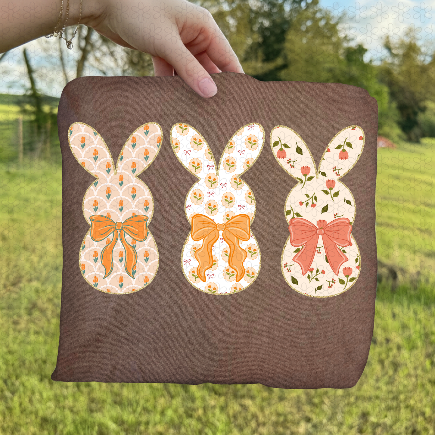 Easter Bunny Flowers DTF Transfer