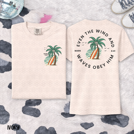Even The Wind And Waves Obey Him Completed Tee
