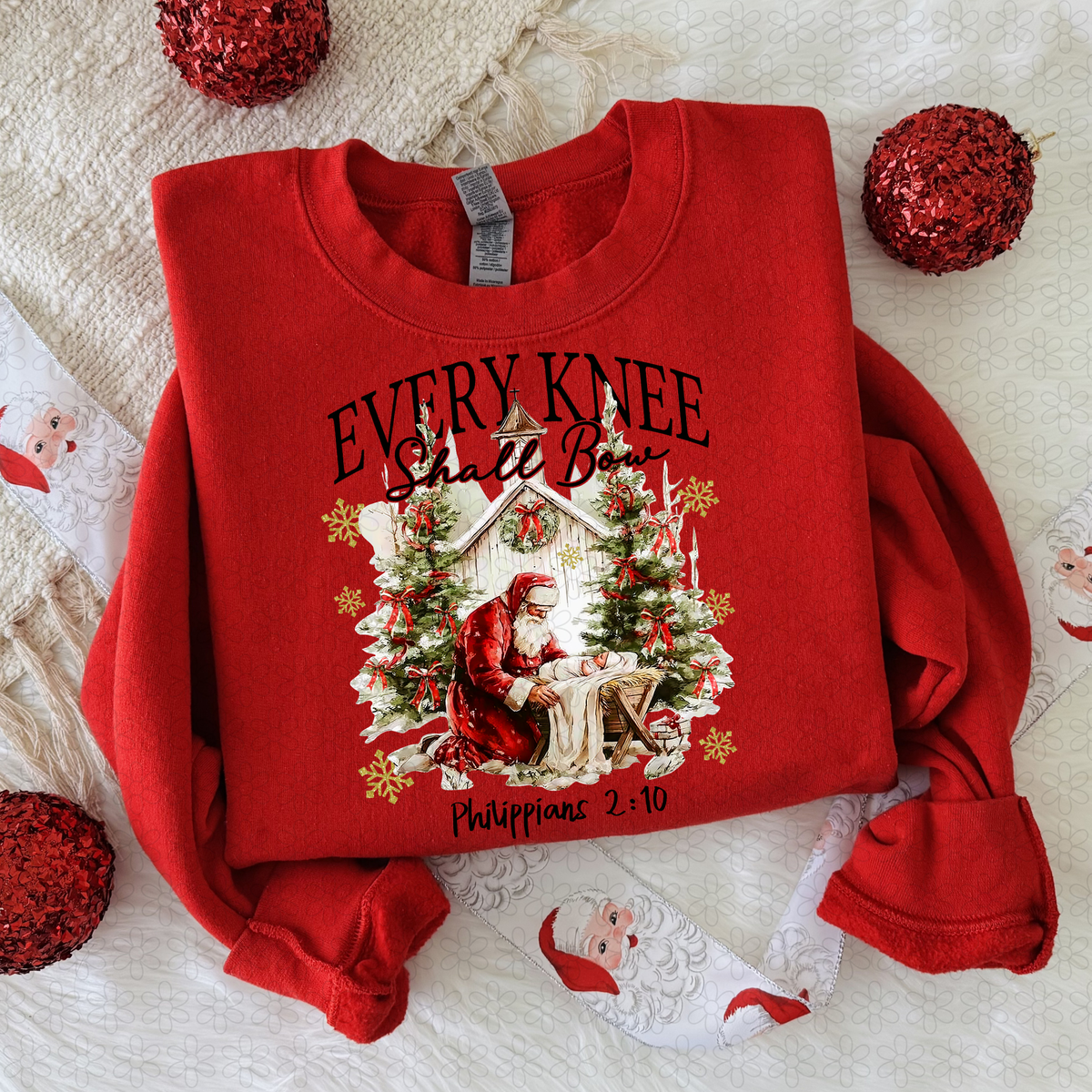 Every Knee Shall Bow- Christmas Completed Tee