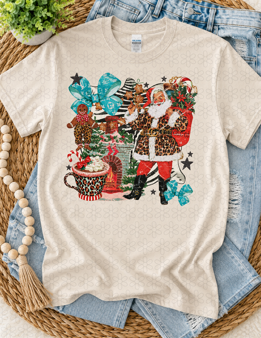 FANCY CHRISTMAS EDGY COLLAGE - DISTRESSED Completed Tee