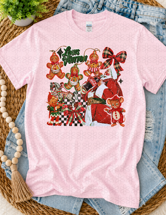 FANCY CHRISTMAS LOU DISTRESSED Completed Tee