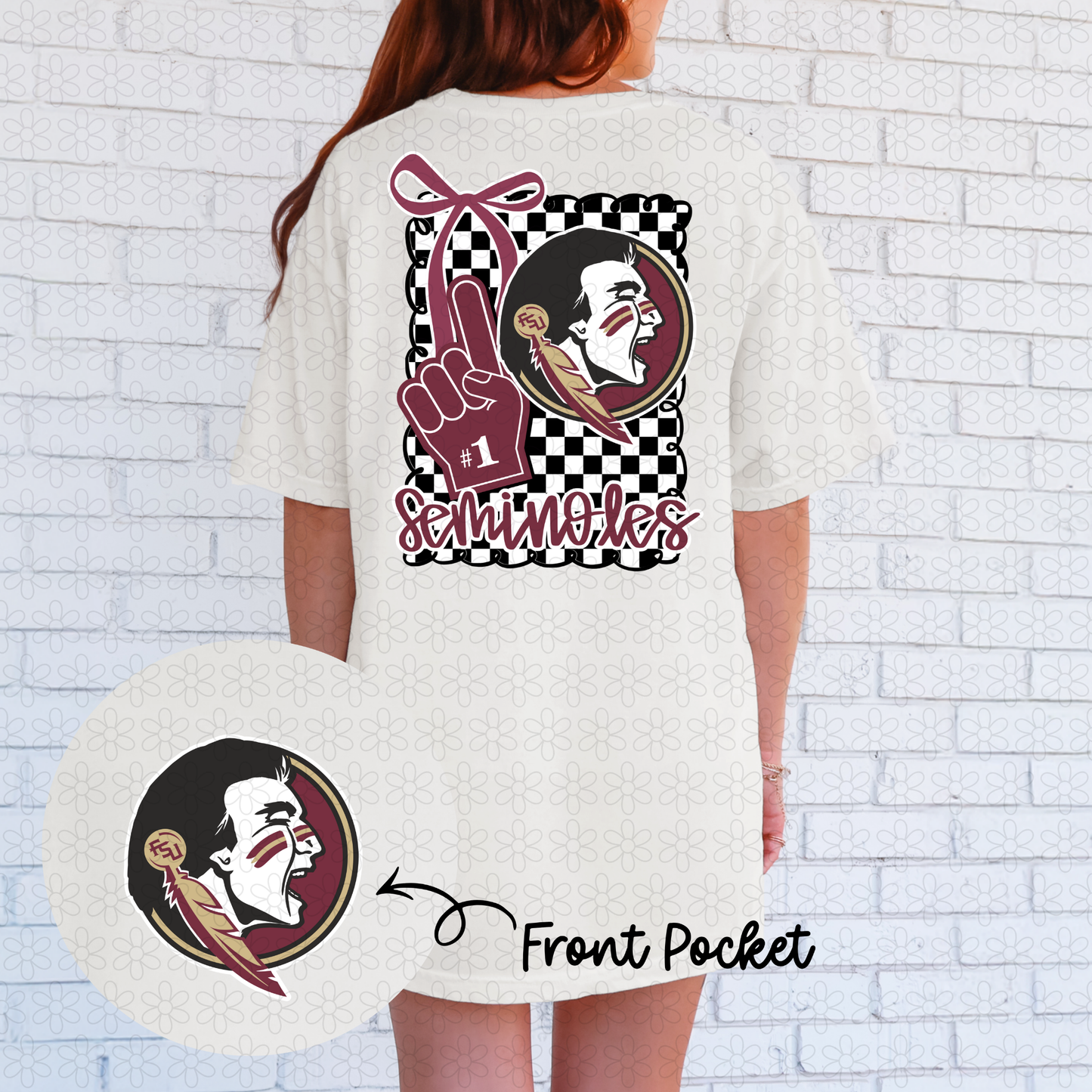 Bow Checkered Teams (Multiple Options) Completed Tee