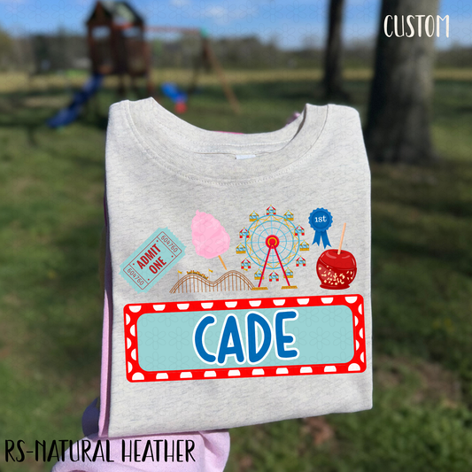 Fair Ticket Custom Name Plate Completed Tee