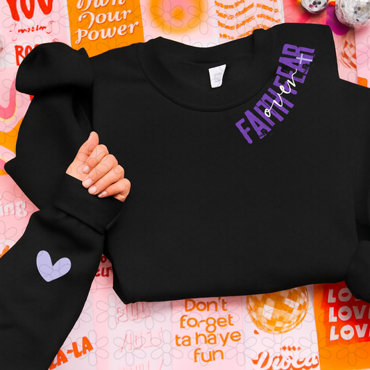 Faith Over Fear Purple Kids Completed Tee