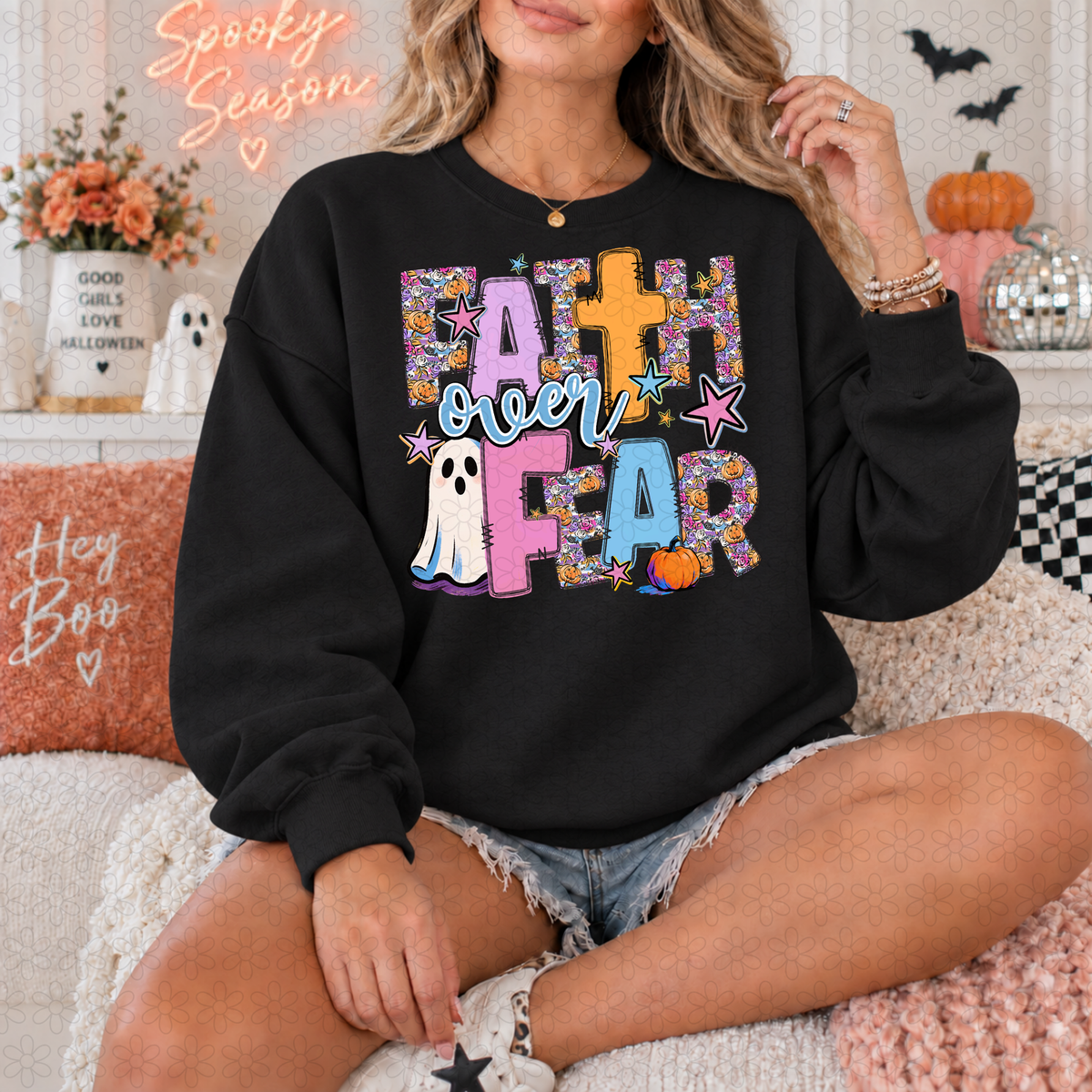 Faith over Fear Ghost Completed Tee