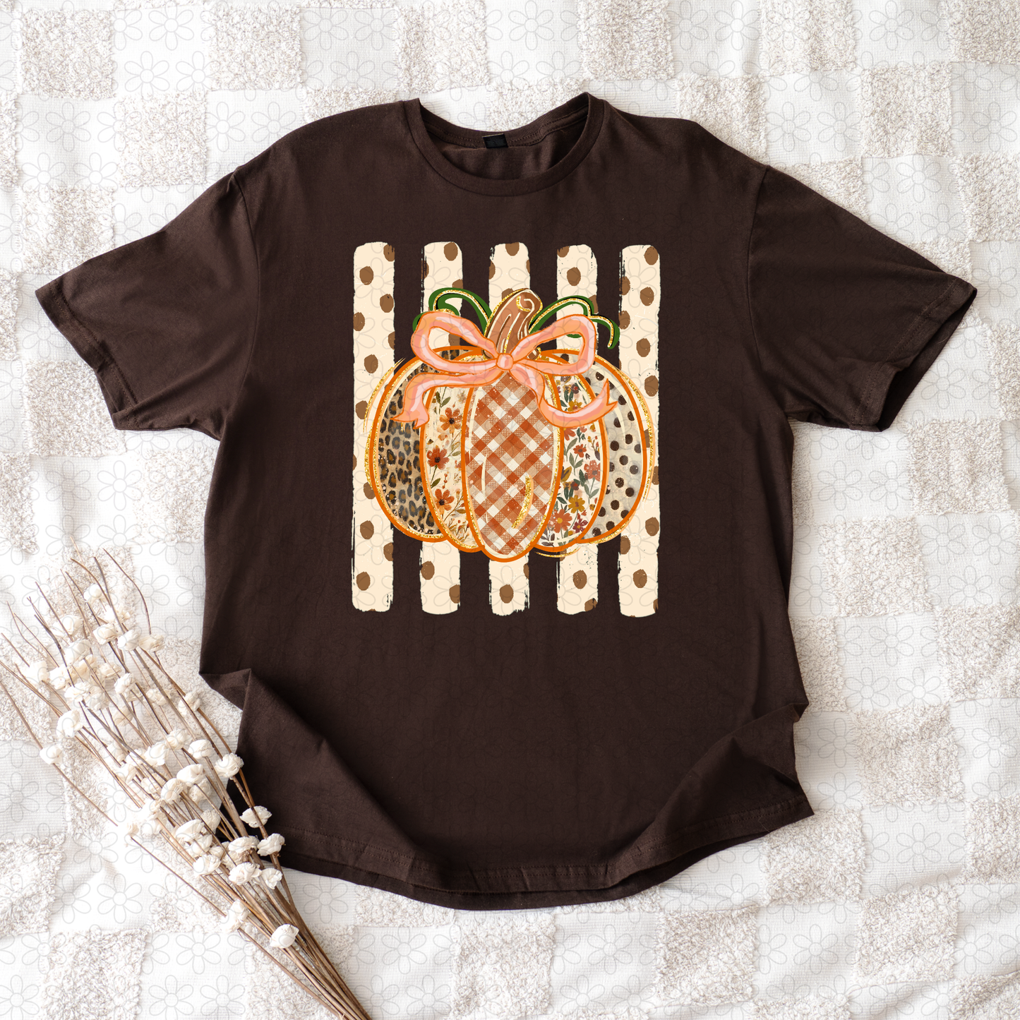 Fall Coquette Pumpkin Completed Tee