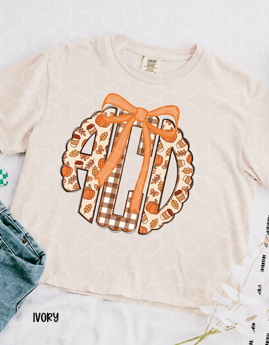 Fall Plaid Monogram DTF Transfer