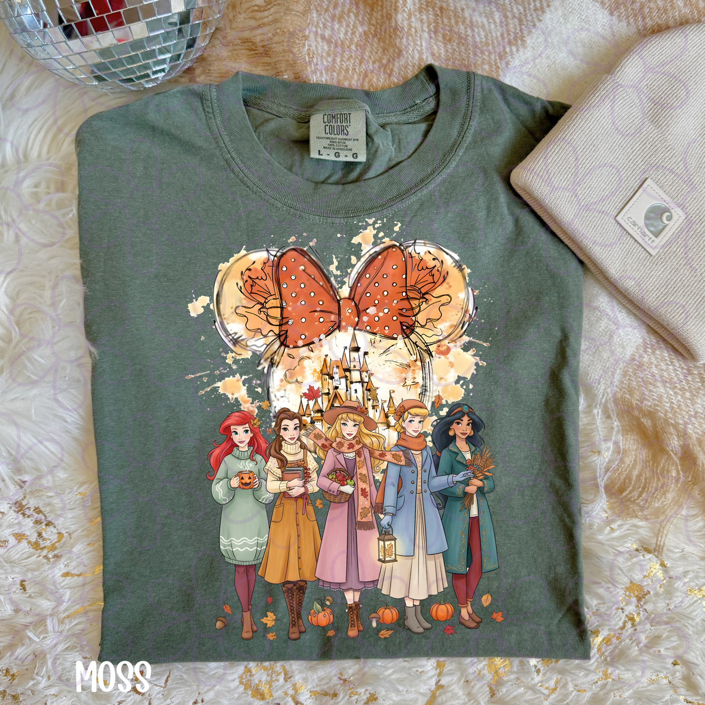 Fall Princesses Bow Kids Completed Tee