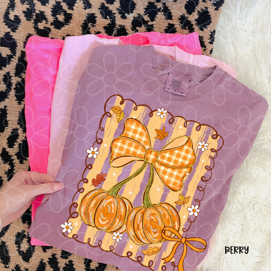 Fall Pumpkins Coquette Bow DTF Transfer