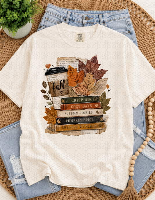 Fall Book lovers Completed Tee