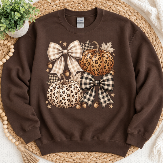 Fall Pumpkin Cheeta coquette Completed Tee