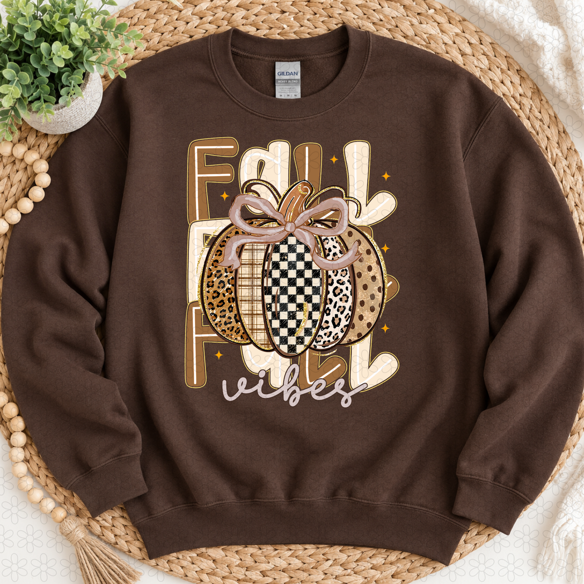 Fall Vibes Brown Completed Tee