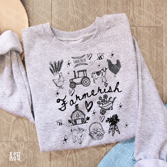 Farmerish Doodles Completed Tee