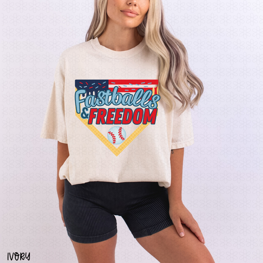 Fastballs And Freedom DTF Transfer