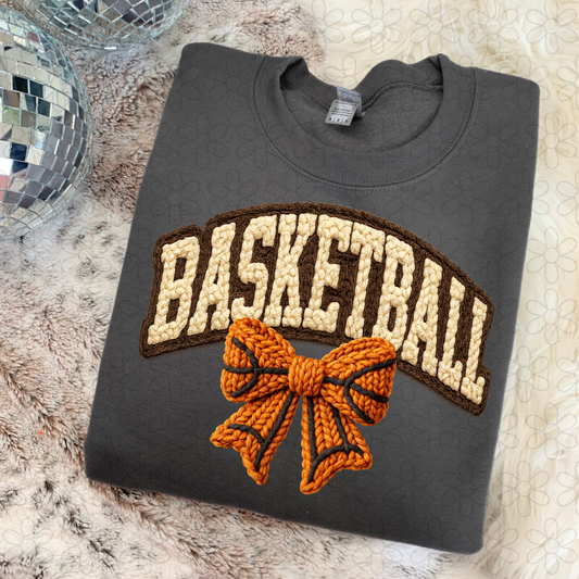 Faux Basketball Bow Completed Tee