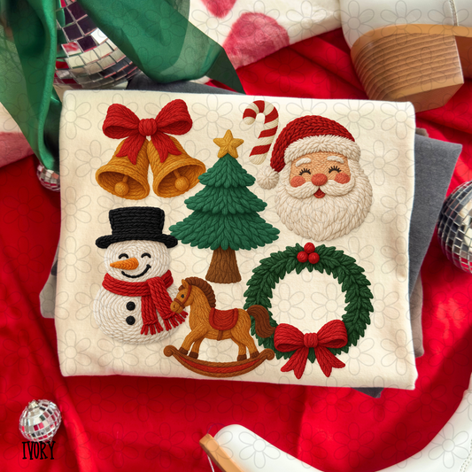 Faux Christmas Collage Completed Tee