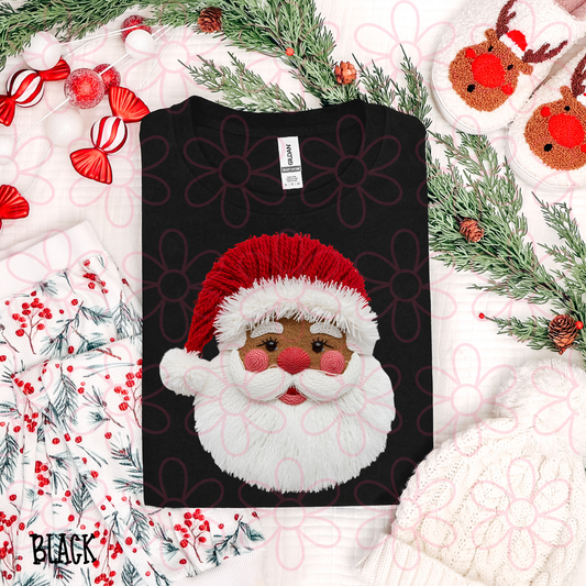 Faux Dark Santa Claus Red Hat Completed Tee