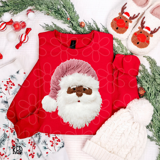 Faux Dark Santa Pink Hat Completed Tee
