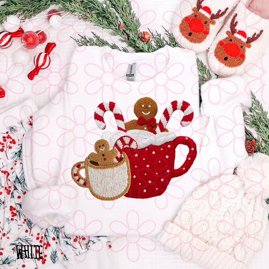 Faux Gingerbread Candy Canes Completed Tee