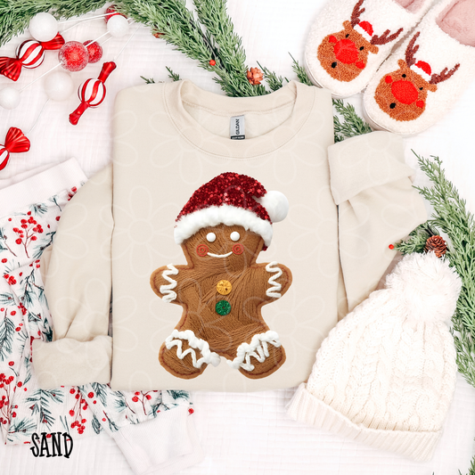 Faux Gingerbread Man Kids Completed Tee