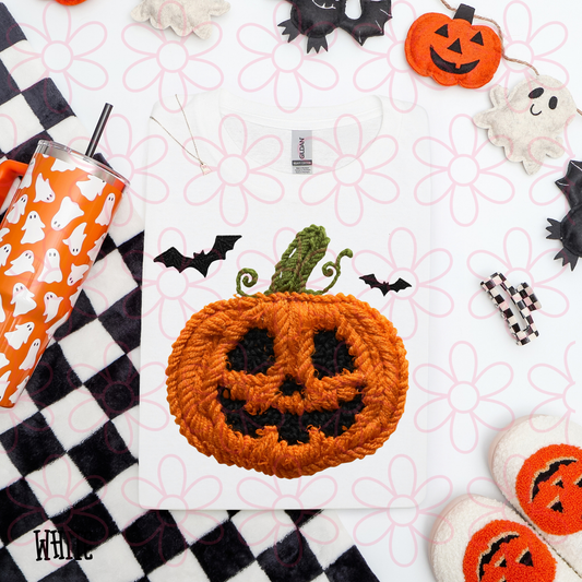 Faux Jack O Lantern Completed Tee