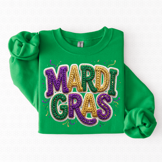 Faux Mardi Gras Gold Sparkles Kids Completed Tee