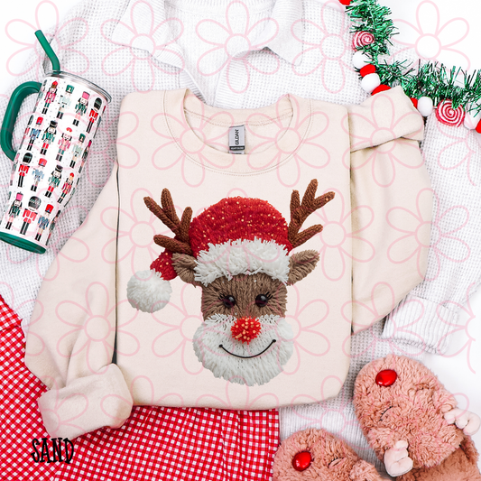 Faux Rudolph Reindeer Kids Completed Tee