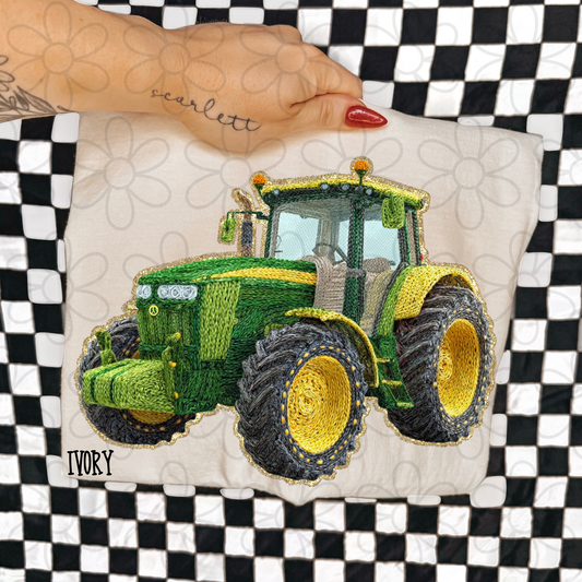 Faux Stitched Tractor Completed Tee