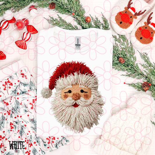 Faux Yarn Santa Completed Tee
