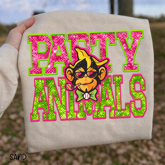Faux Sequins Party Animals Completed Tee