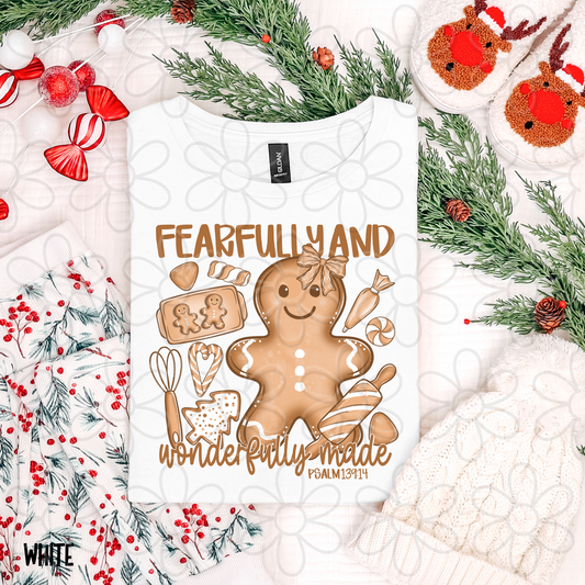 Fearfully And Wonderfully Made Gingerbread Kids Completed Tee