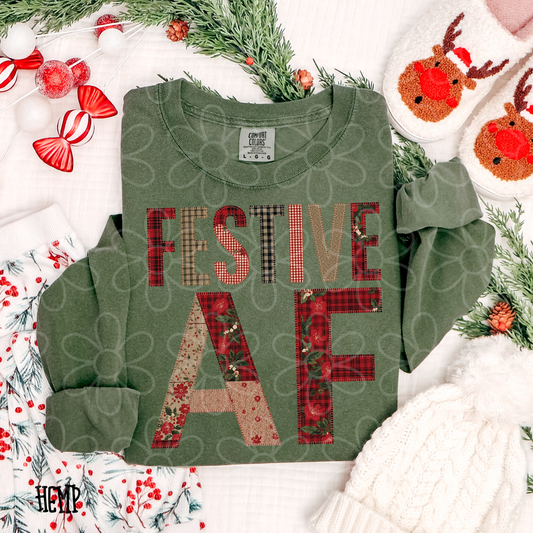 Festive AF Stitch Patterns Completed Tee