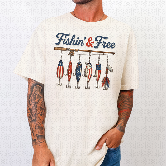 Fishin' & Free Completed Tee