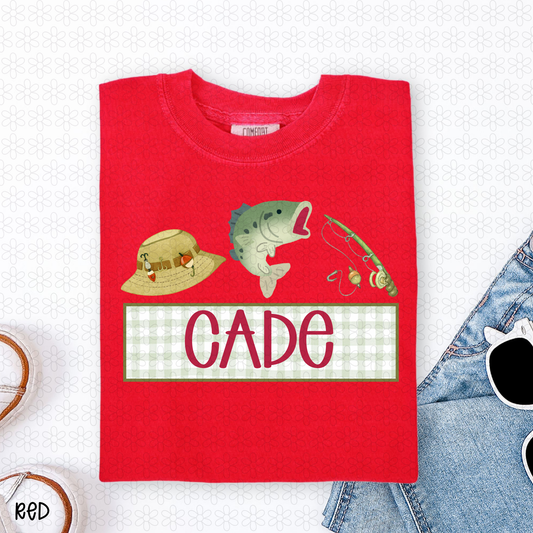 Fishing Custom Name Plate Completed Tee