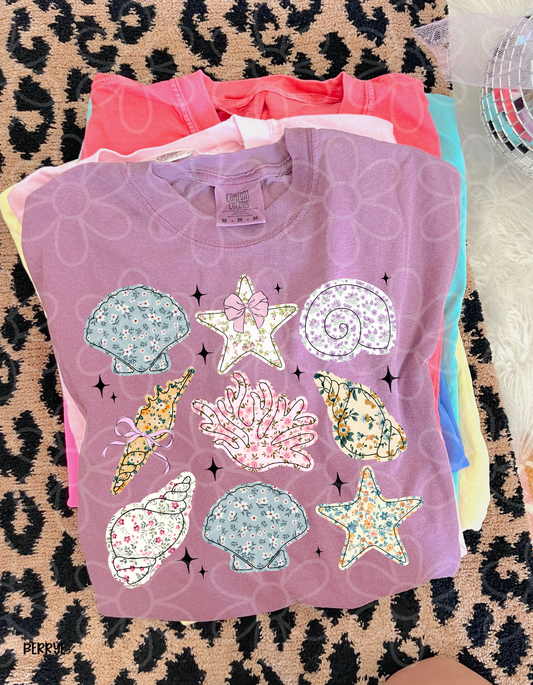 Floral Shells Completed Tee