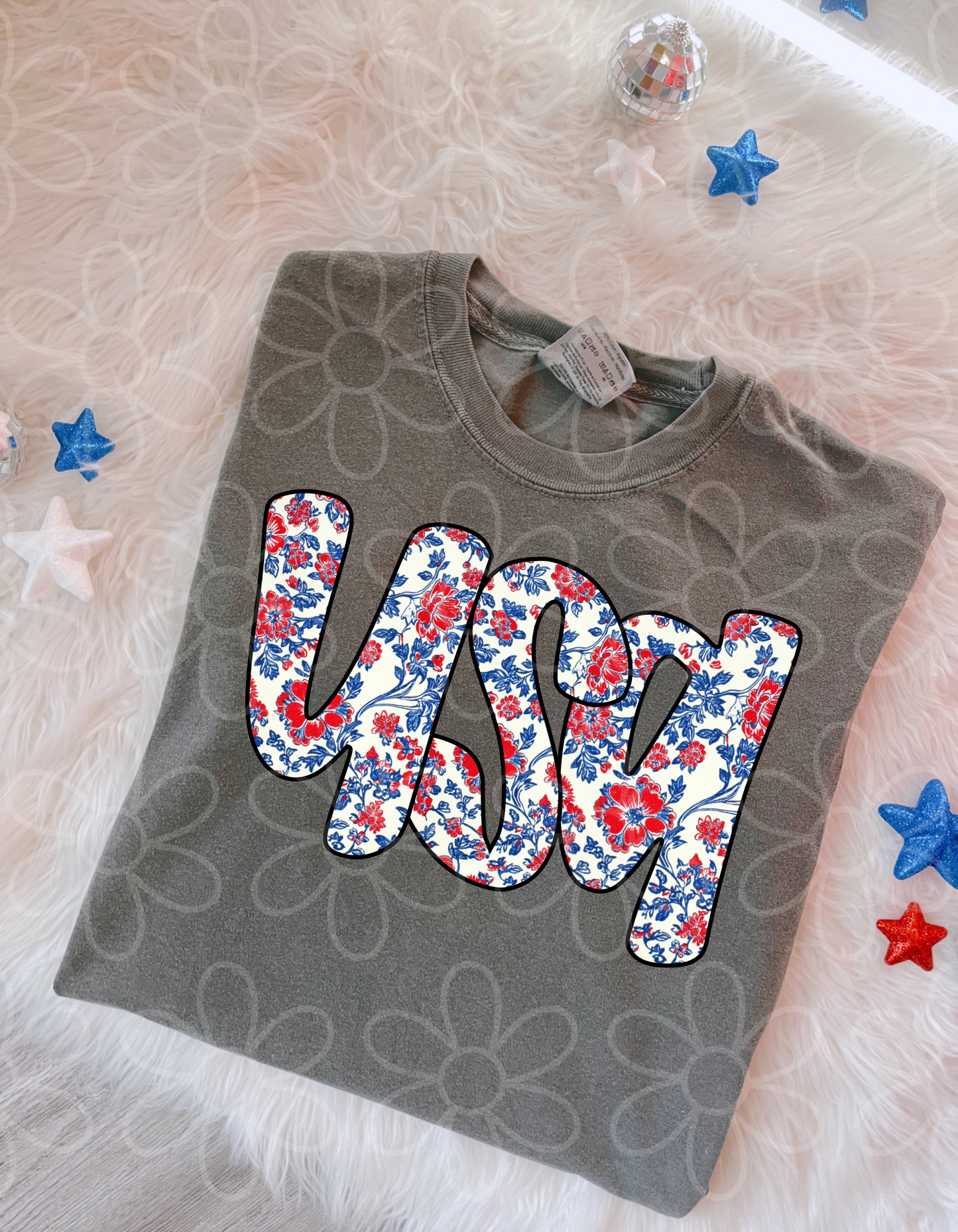 Floral USA Kids Completed Tee