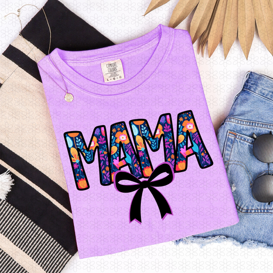 Floral Bow Mama Completed Tee