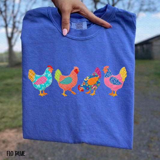 Floral Chickens DTF Transfer