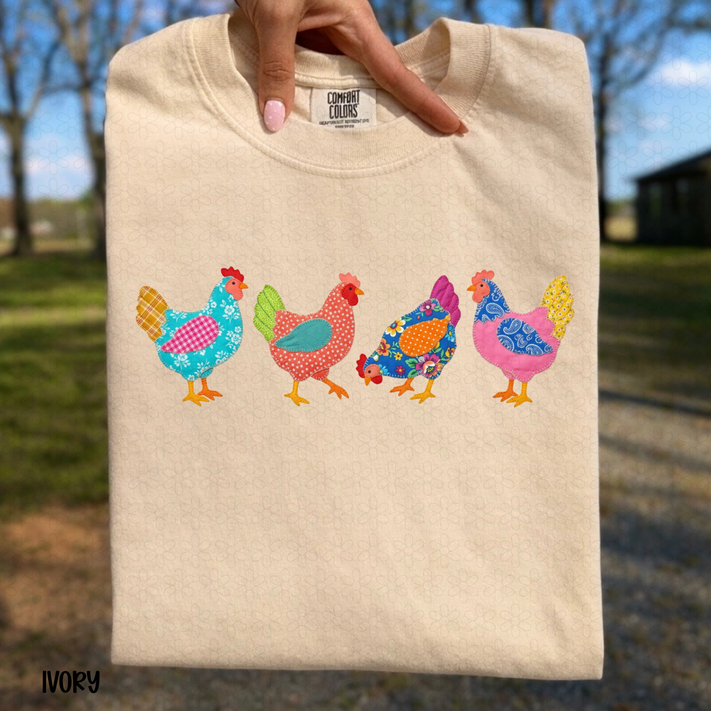 Floral Chickens DTF Transfer