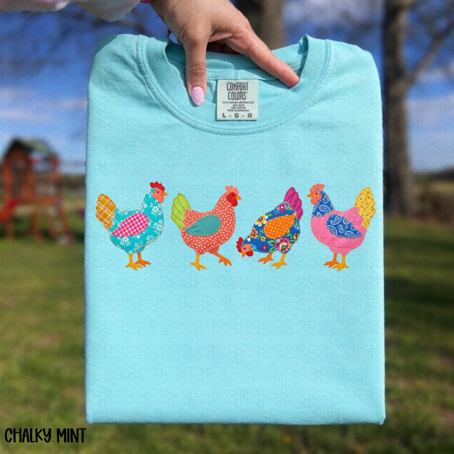 Floral Chickens DTF Transfer