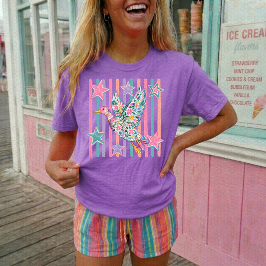 Floral Duck Completed Tee