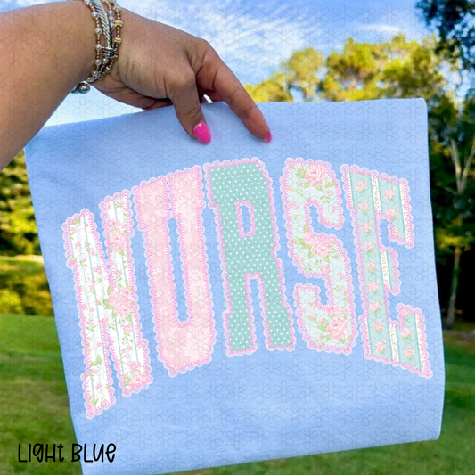 Floral Nurse Completed Tee
