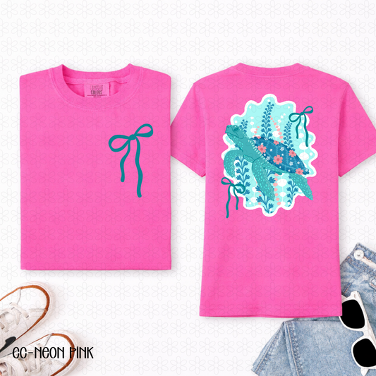 Floral Sea Turtle DTF Transfer