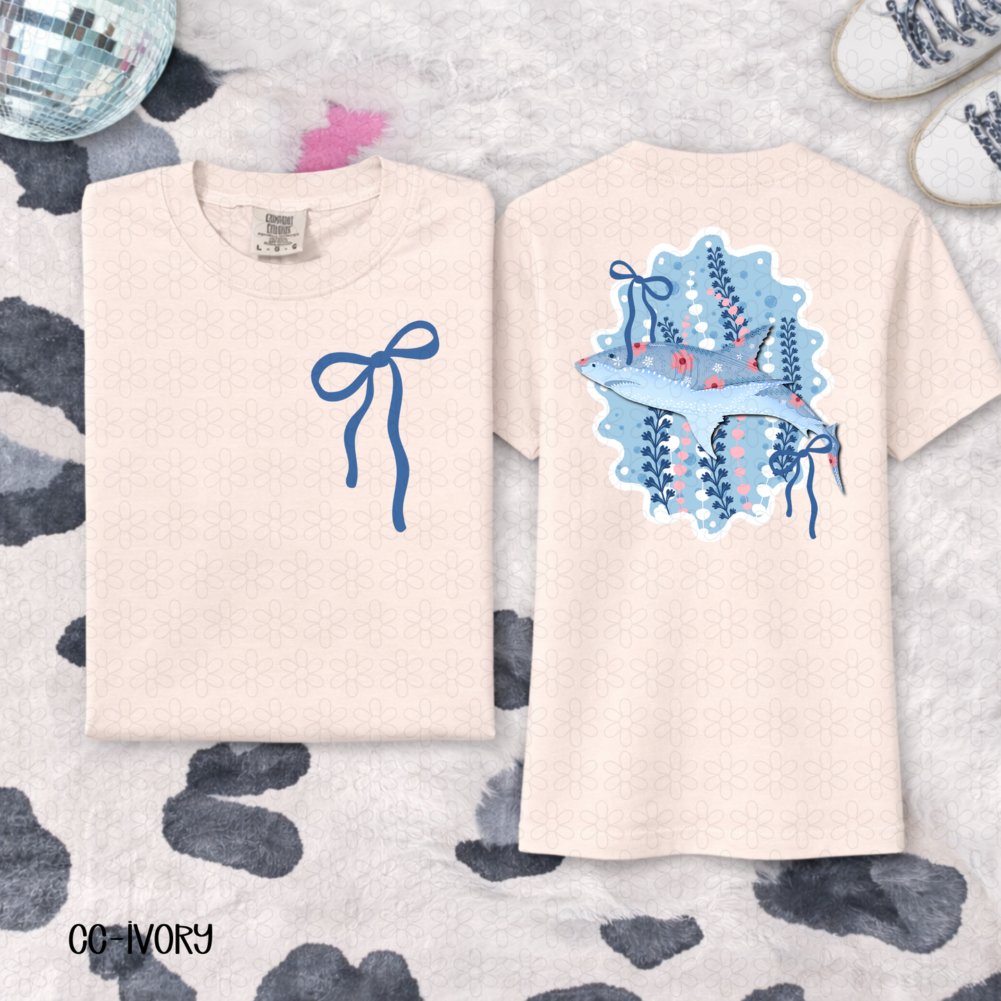 Floral Shark DTF Transfer