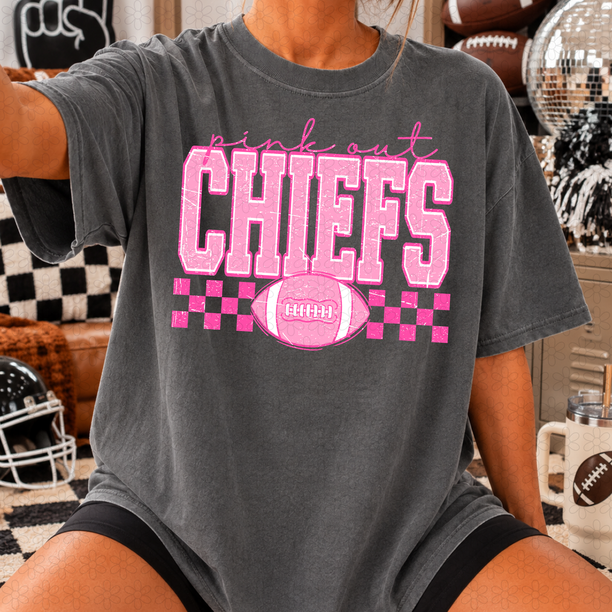 Football Pink Out Mascots- NO CUSTOMS Completed Tee