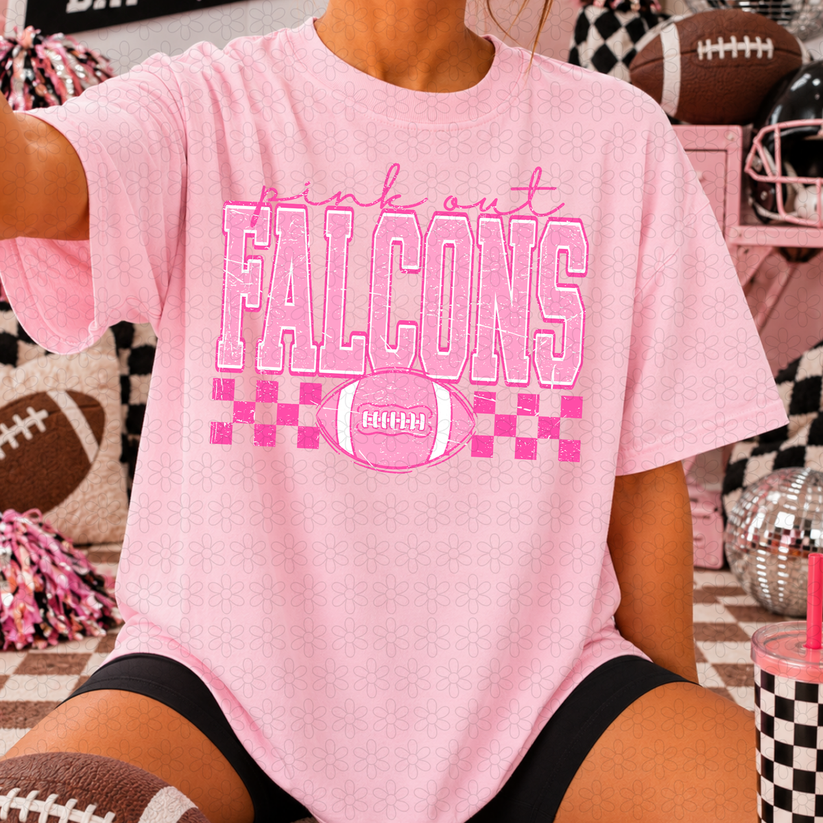 Football Pink Out Mascots- NO CUSTOMS Completed Tee