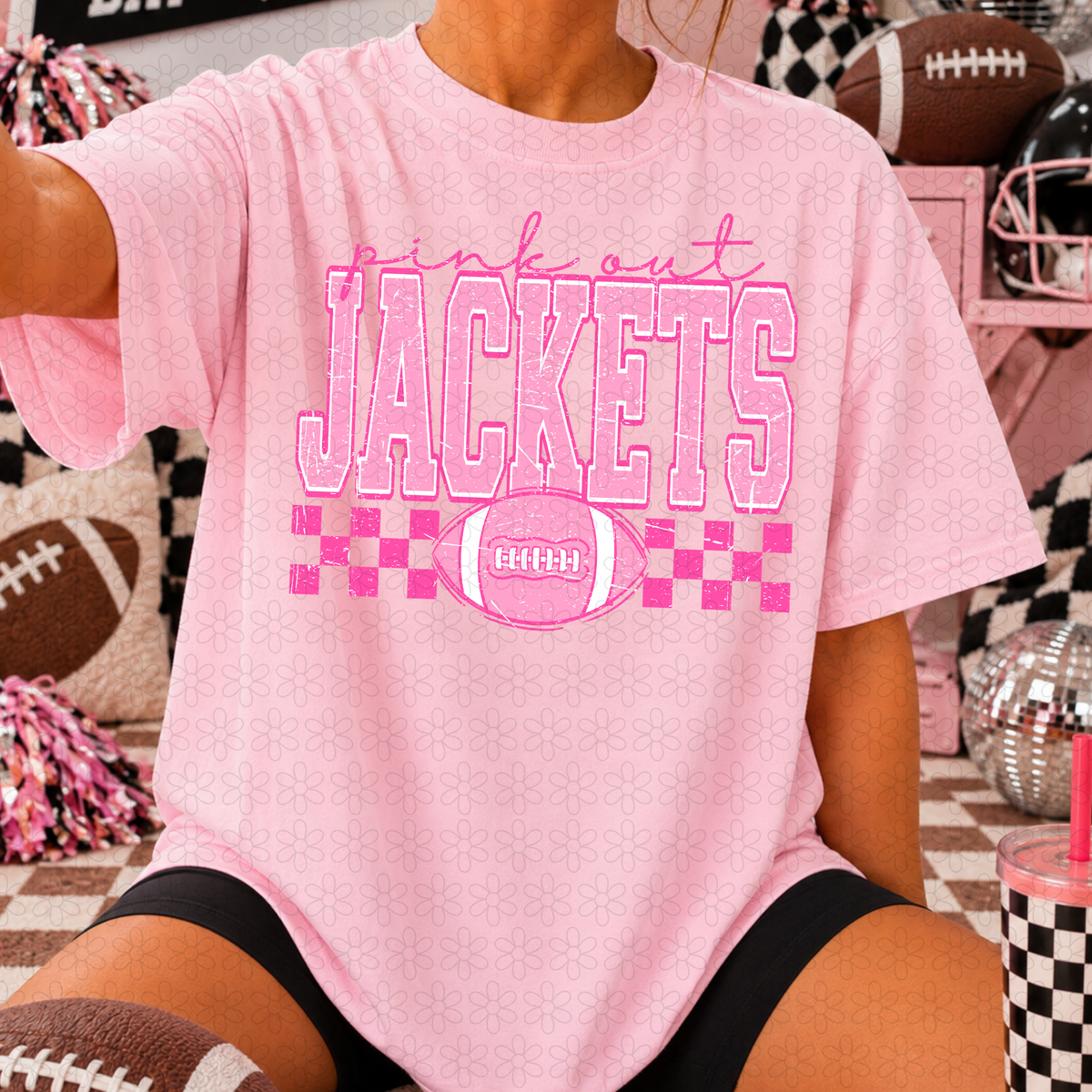 Football Pink Out Mascots- NO CUSTOMS Completed Tee