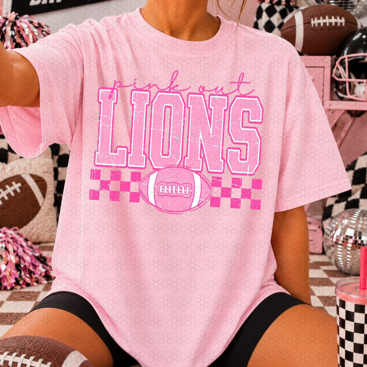 Football Pink Out Mascots- NO CUSTOMS Completed Tee