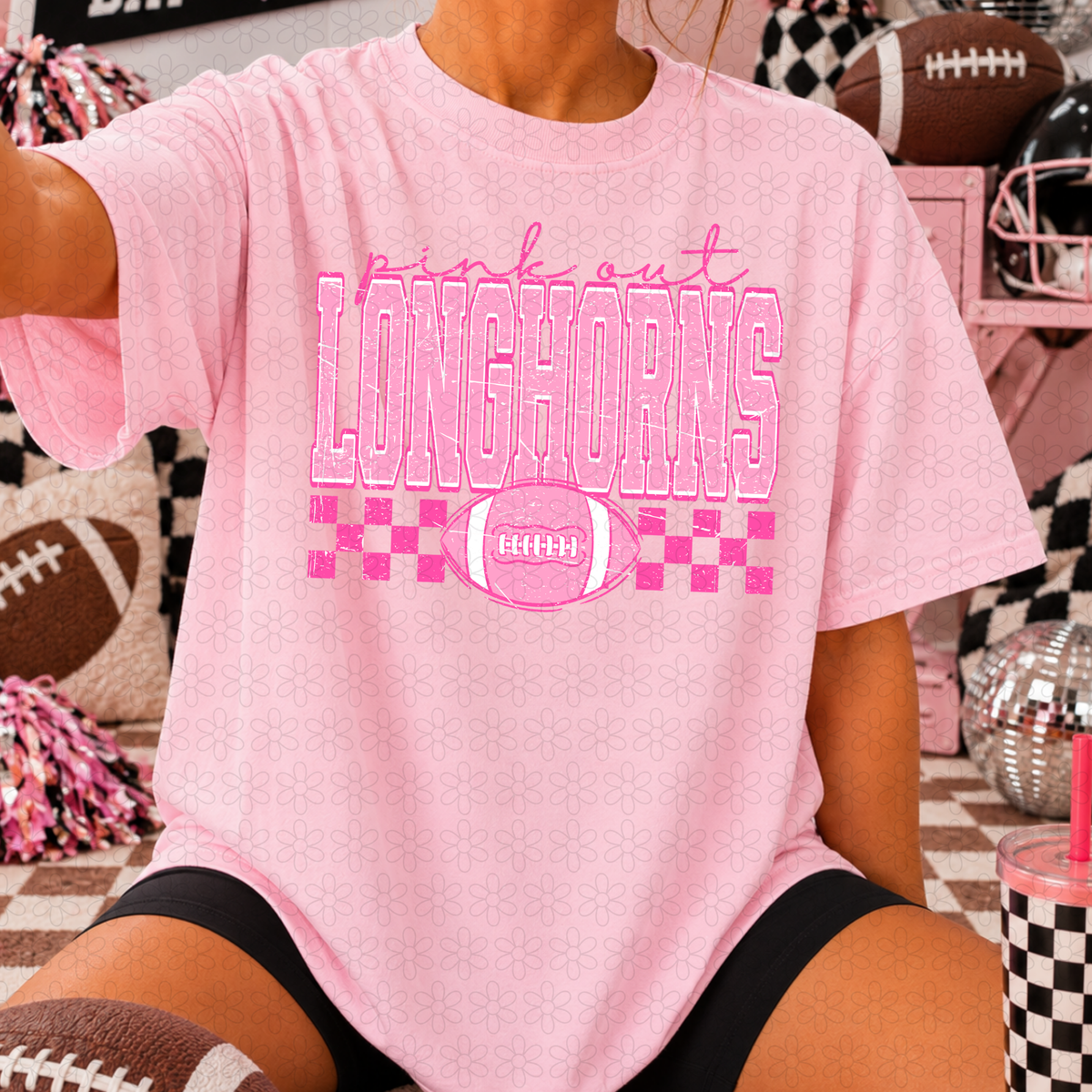 Football Pink Out Mascots- NO CUSTOMS Completed Tee